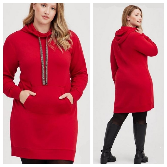 Fleece Hoodie Dress - Picture 1 of 5